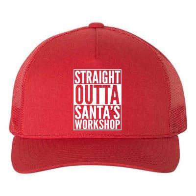 Christmas Straight Outta Santa's Workshop Yupoong Adult 5-Panel Trucker Hat