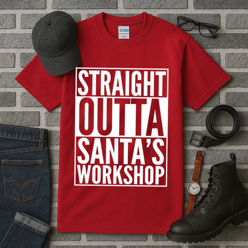 Christmas Straight Outta Santa's Workshop Tall T-Shirt