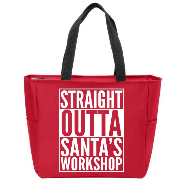 Christmas Straight Outta Santa's Workshop Zip Tote Bag