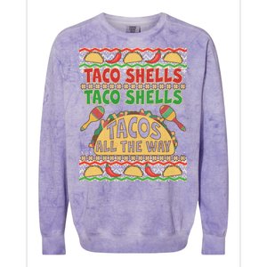 Christmas Tacos All The Way Ugly Sweater Colorblast Crewneck Sweatshirt