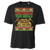 Christmas Tacos All The Way Ugly Sweater Cooling Performance Crew T-Shirt