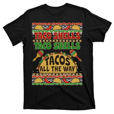 Christmas Tacos All The Way Ugly Sweater T-Shirt