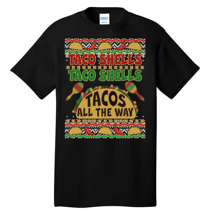 Christmas Tacos All The Way Ugly Sweater Tall T-Shirt