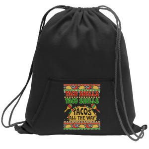 Christmas Tacos All The Way Ugly Sweater Sweatshirt Cinch Pack Bag