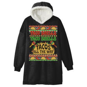 Christmas Tacos All The Way Ugly Sweater Hooded Wearable Blanket