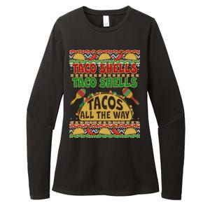 Christmas Tacos All The Way Ugly Sweater Womens CVC Long Sleeve Shirt