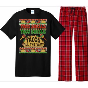 Christmas Tacos All The Way Ugly Sweater Pajama Set