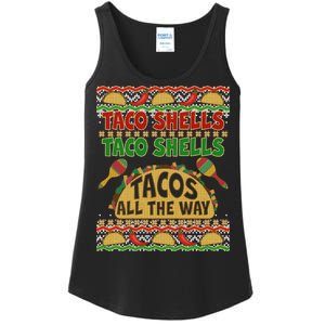 Christmas Tacos All The Way Ugly Sweater Ladies Essential Tank