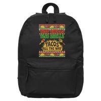 Christmas Tacos All The Way Ugly Sweater 16 in Basic Backpack