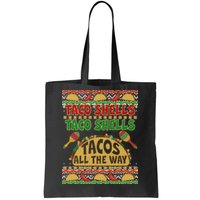 Christmas Tacos All The Way Ugly Sweater Tote Bag