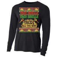 Christmas Tacos All The Way Ugly Sweater Cooling Performance Long Sleeve Crew