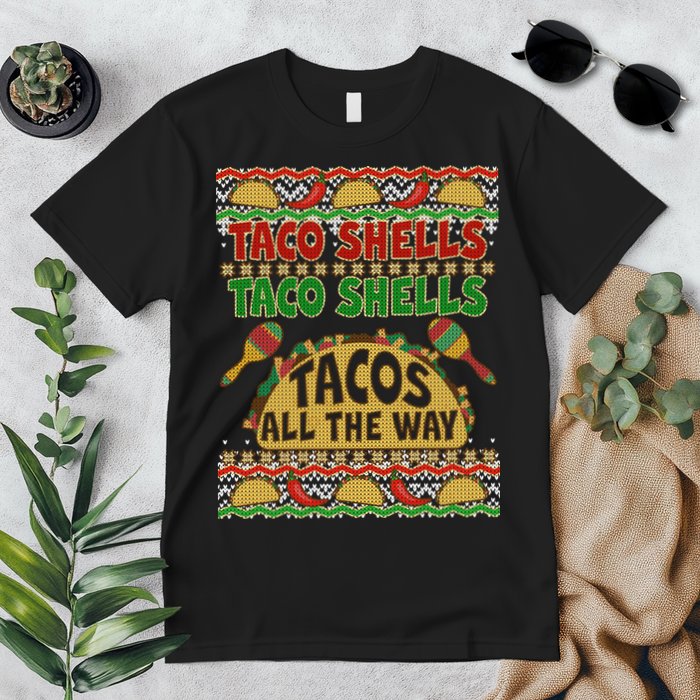 Christmas Tacos All The Way Ugly Sweater Premium T-Shirt