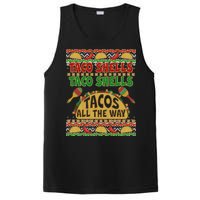 Christmas Tacos All The Way Ugly Sweater PosiCharge Competitor Tank