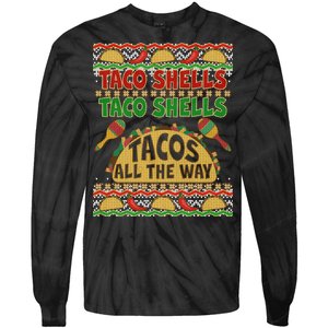 Christmas Tacos All The Way Ugly Sweater Tie-Dye Long Sleeve Shirt