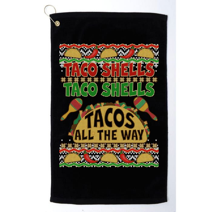 Christmas Tacos All The Way Ugly Sweater Golf Towel