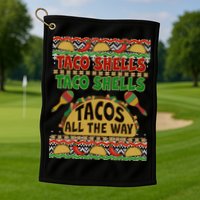 Christmas Tacos All The Way Ugly Sweater Golf Towel