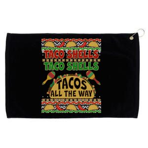 Christmas Tacos All The Way Ugly Sweater Grommeted Golf Towel