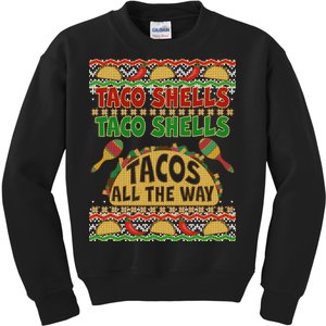 Christmas Tacos All The Way Ugly Sweater Kids Sweatshirt