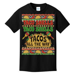 Christmas Tacos All The Way Ugly Sweater Kids T-Shirt