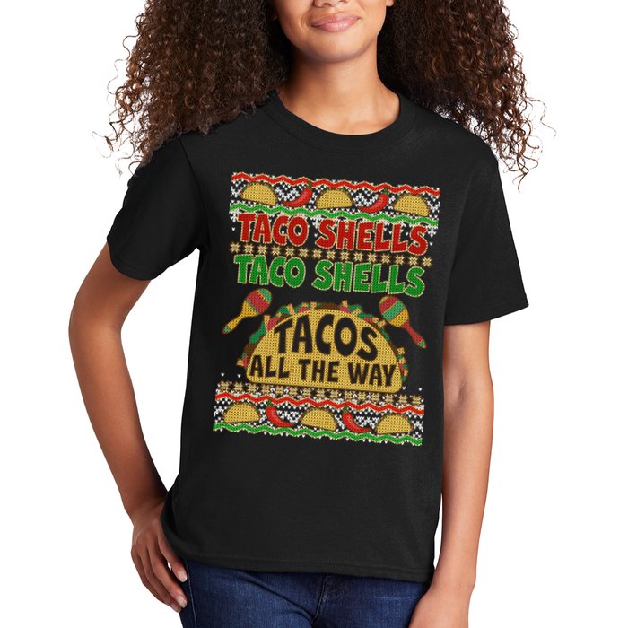 Christmas Tacos All The Way Ugly Sweater Kids T-Shirt
