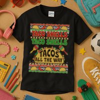 Christmas Tacos All The Way Ugly Sweater Kids T-Shirt
