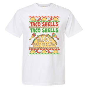 Christmas Tacos All The Way Ugly Sweater Garment-Dyed Heavyweight T-Shirt