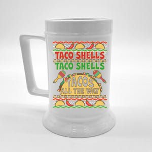 Christmas Tacos All The Way Ugly Sweater Beer Stein