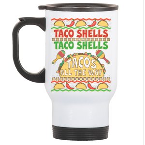 Christmas Tacos All The Way Ugly Sweater Stainless Steel Travel Mug