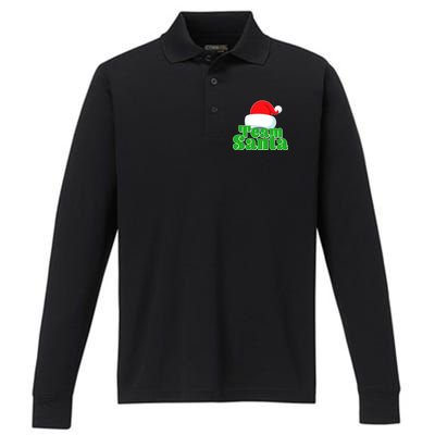 Christmas Team Santa Performance Long Sleeve Polo