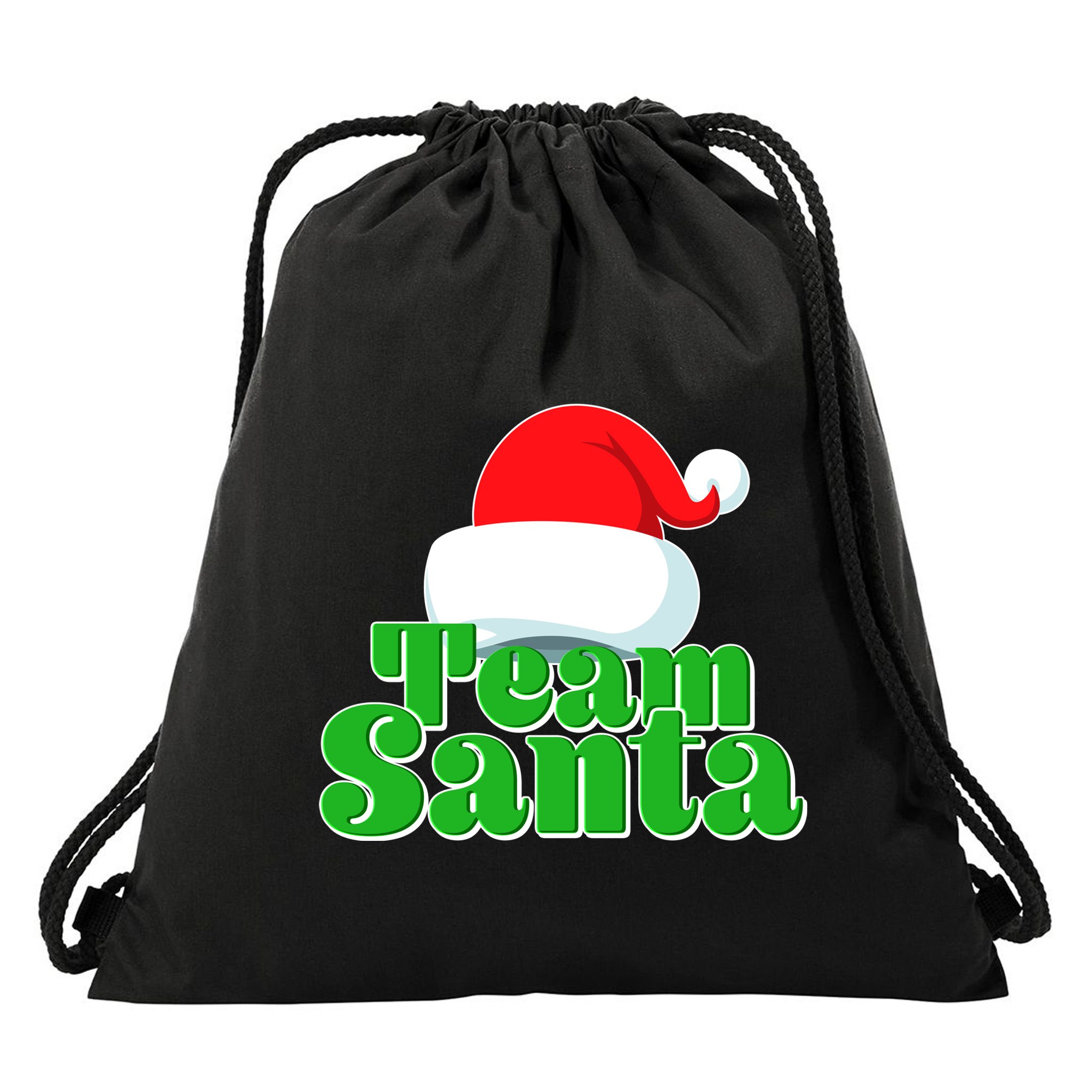 Christmas Team Santa Drawstring Bag