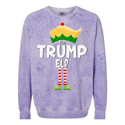 Christmas The Trump Elf  Funny Colorblast Crewneck Sweatshirt