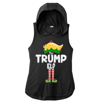 Christmas The Trump Elf  Funny Ladies PosiCharge Tri-Blend Wicking Draft Hoodie Tank