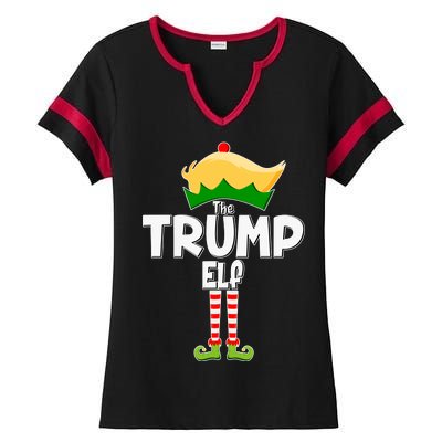 Christmas The Trump Elf  Funny Ladies Halftime Notch Neck Tee