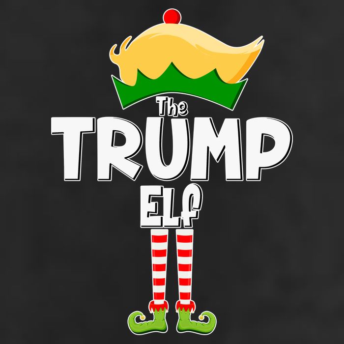 Christmas The Trump Elf  Funny 7 Panel Mesh Trucker Snapback Hat