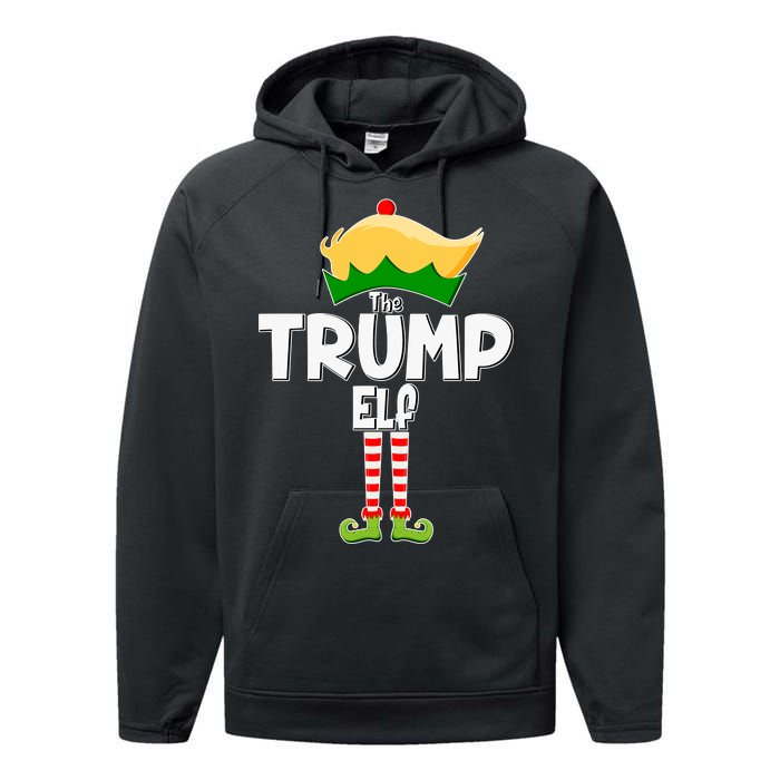 Christmas The Trump Elf  Funny Performance Fleece Hoodie