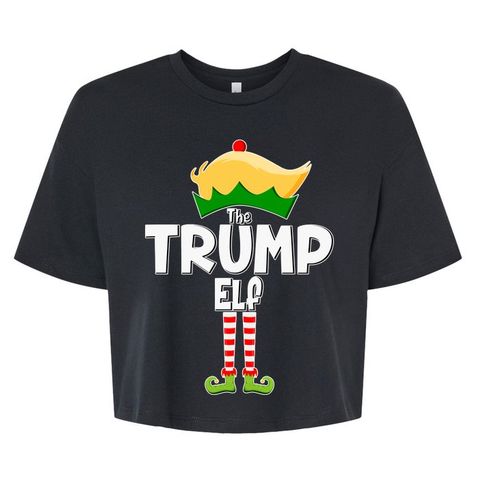 Christmas The Trump Elf  Funny Bella+Canvas Jersey Crop Tee