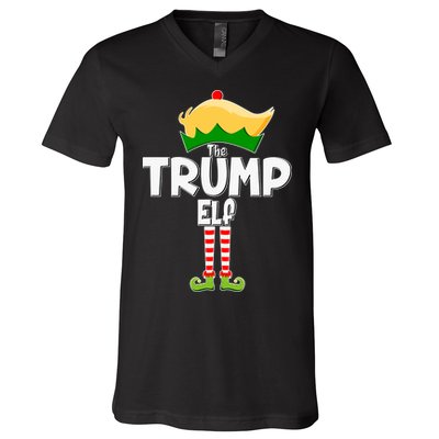 Christmas The Trump Elf  Funny V-Neck T-Shirt