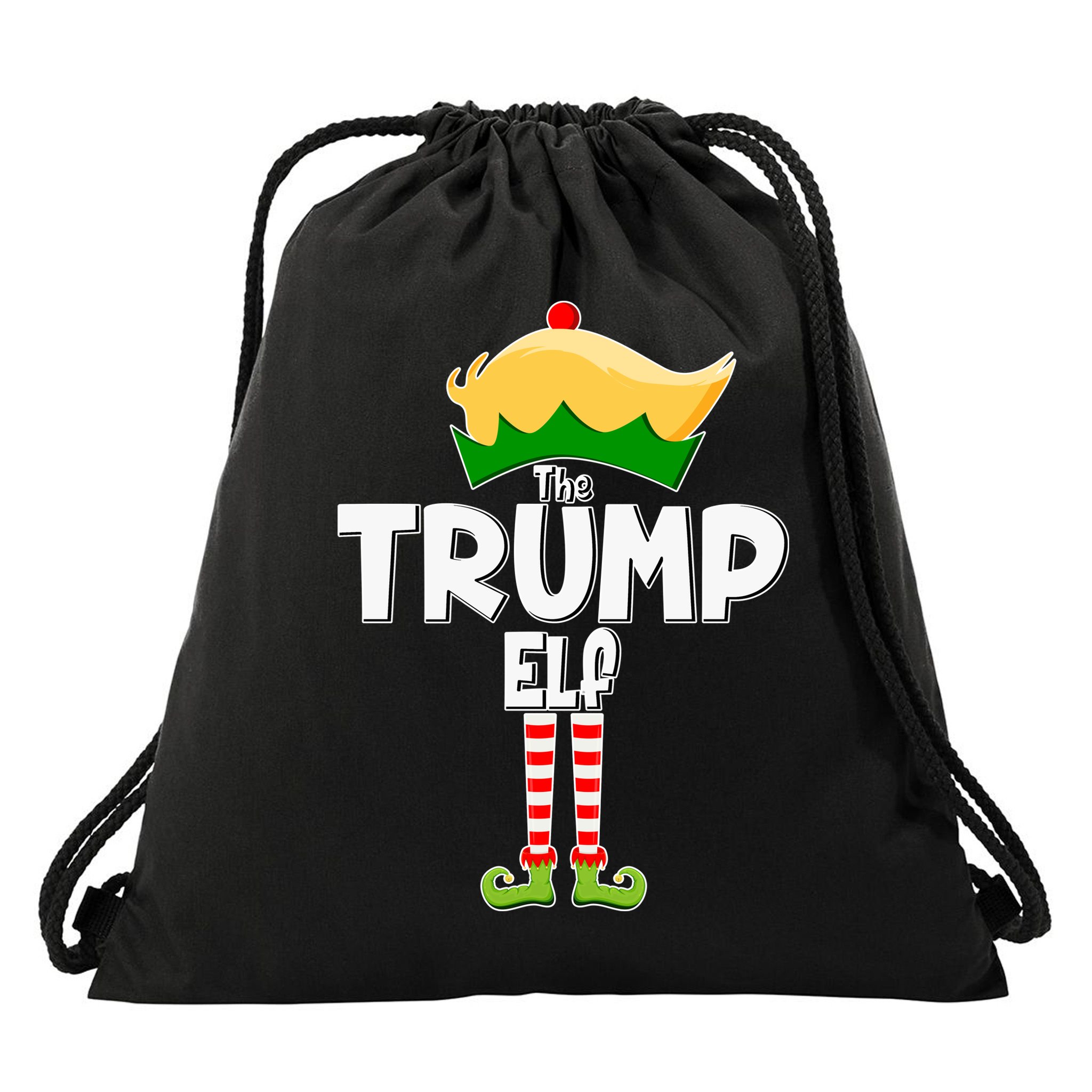 Christmas The Trump Elf  Funny Drawstring Bag