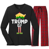 Christmas The Trump Elf  Funny Women's Long Sleeve Flannel Pajama Set 