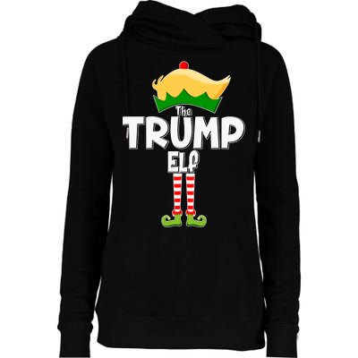 Christmas The Trump Elf  Funny Womens Funnel Neck Pullover Hood