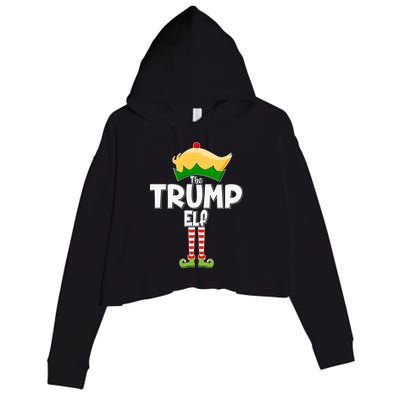 Christmas The Trump Elf  Funny Crop Fleece Hoodie