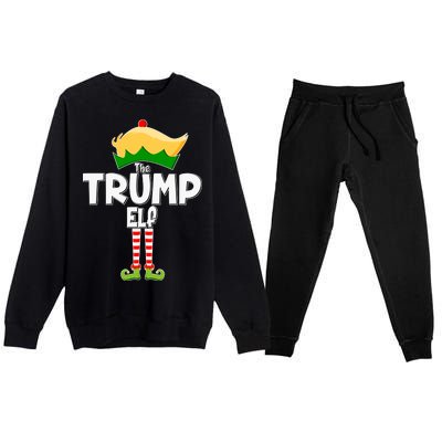 Christmas The Trump Elf  Funny Premium Crewneck Sweatsuit Set