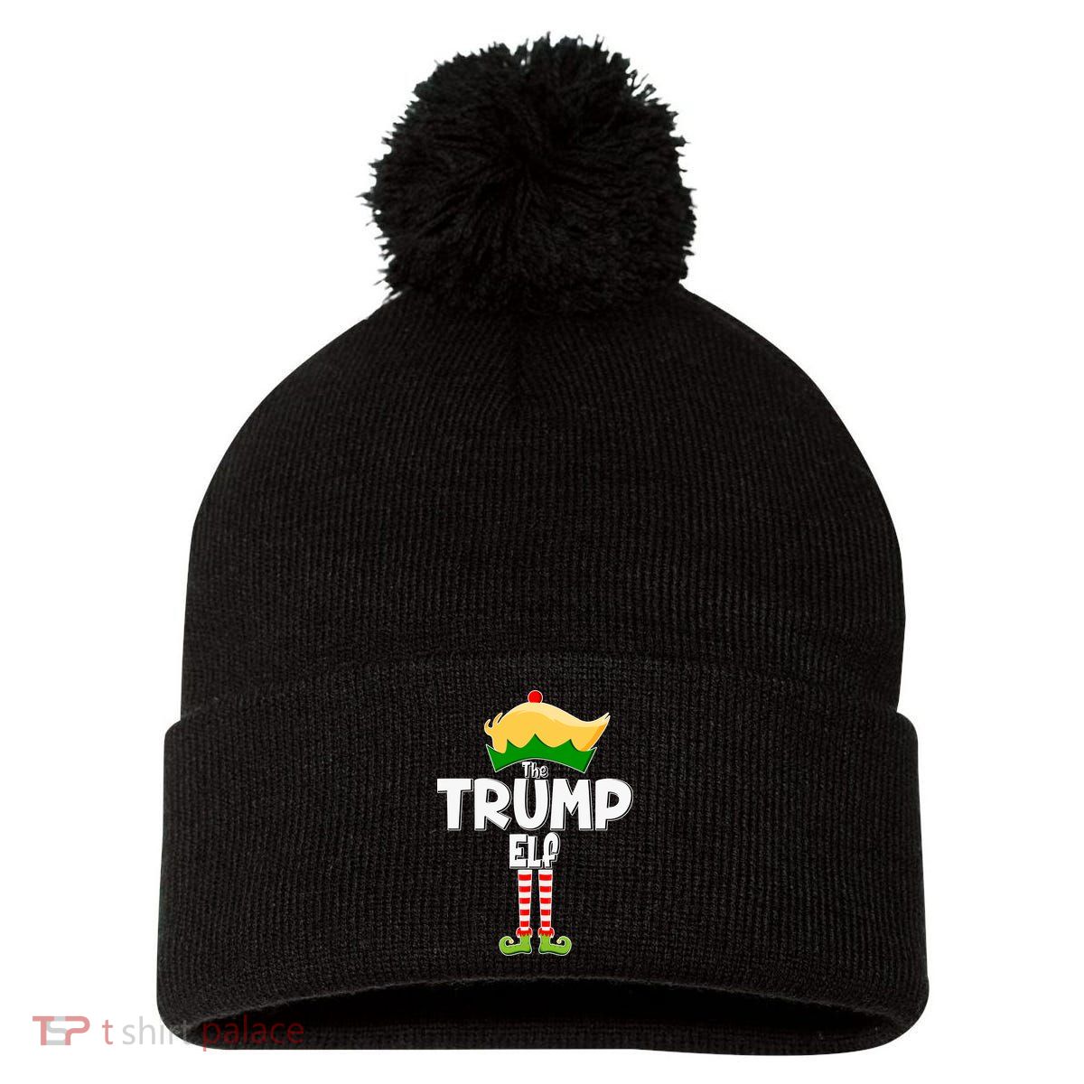 Christmas The Trump Elf  Funny Pom Pom 12in Knit Beanie