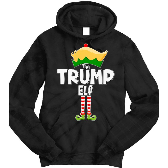 Christmas The Trump Elf  Funny Tie Dye Hoodie