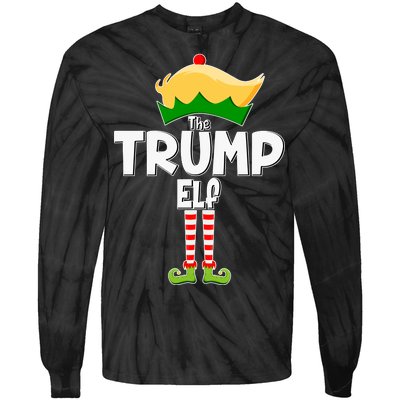 Christmas The Trump Elf  Funny Tie-Dye Long Sleeve Shirt