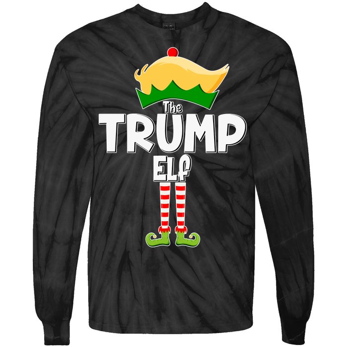 Christmas The Trump Elf  Funny Tie-Dye Long Sleeve Shirt