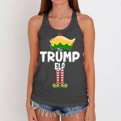 Christmas The Trump Elf  Funny Women's Knotted Racerback Tank