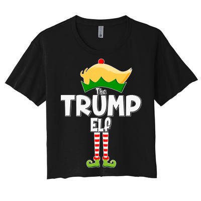 Christmas The Trump Elf  Funny Women's Crop Top Tee