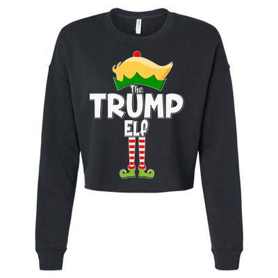 Christmas The Trump Elf  Funny Cropped Pullover Crew