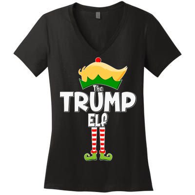 Christmas The Trump Elf  Funny Women's V-Neck T-Shirt